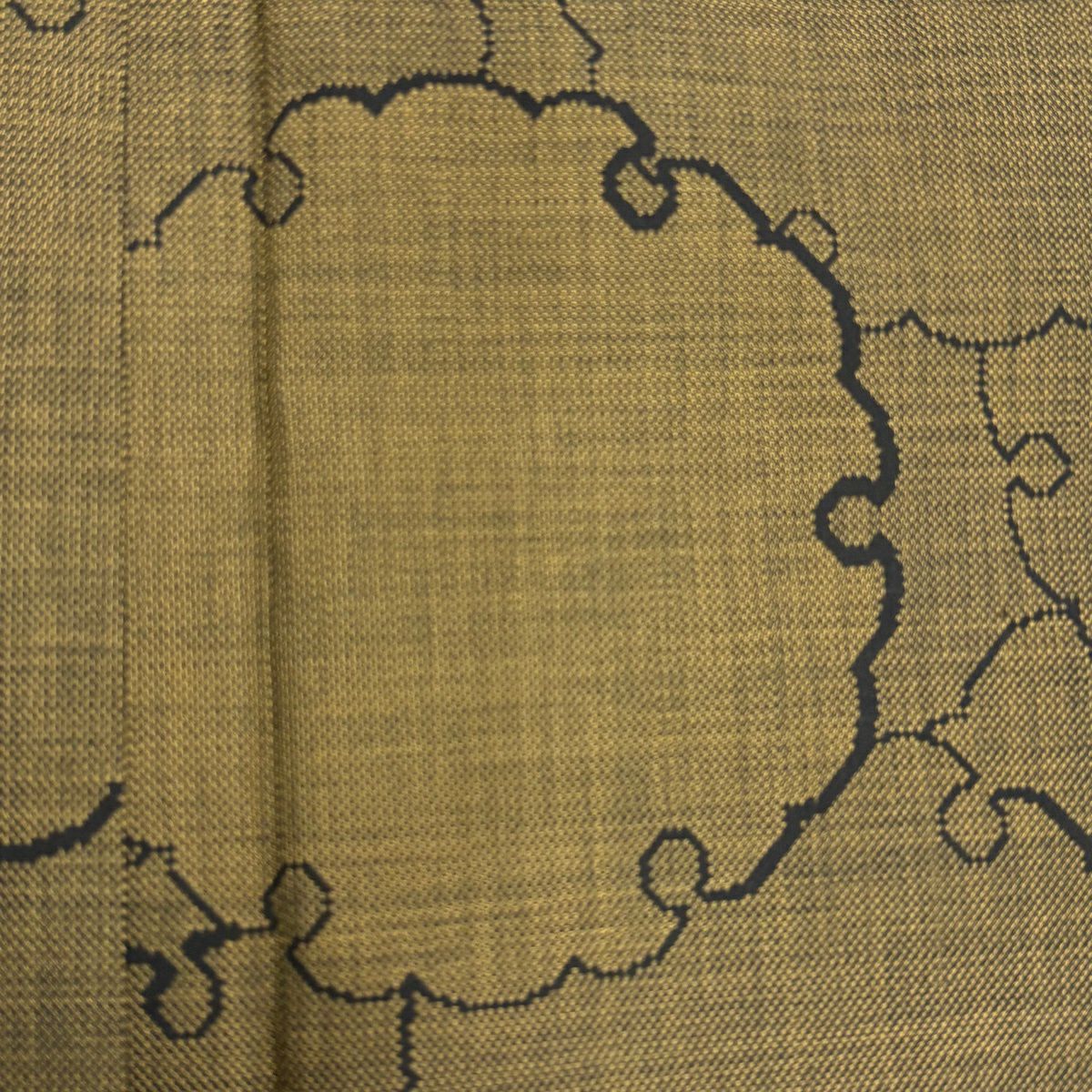 【美品】 大島紬織 身長158.5cm 袖長63.5cm S 雙層 雪輪 からし色 純蠶絲 名品級