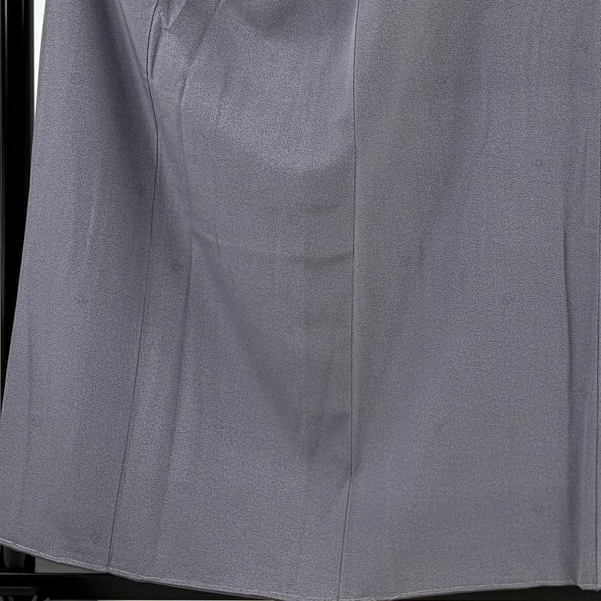 【美品】 江戶小紋 身長160cm 袖長65.5cm M 雙層 落款あり 文字 地紋 灰紫 純蠶絲 名品級