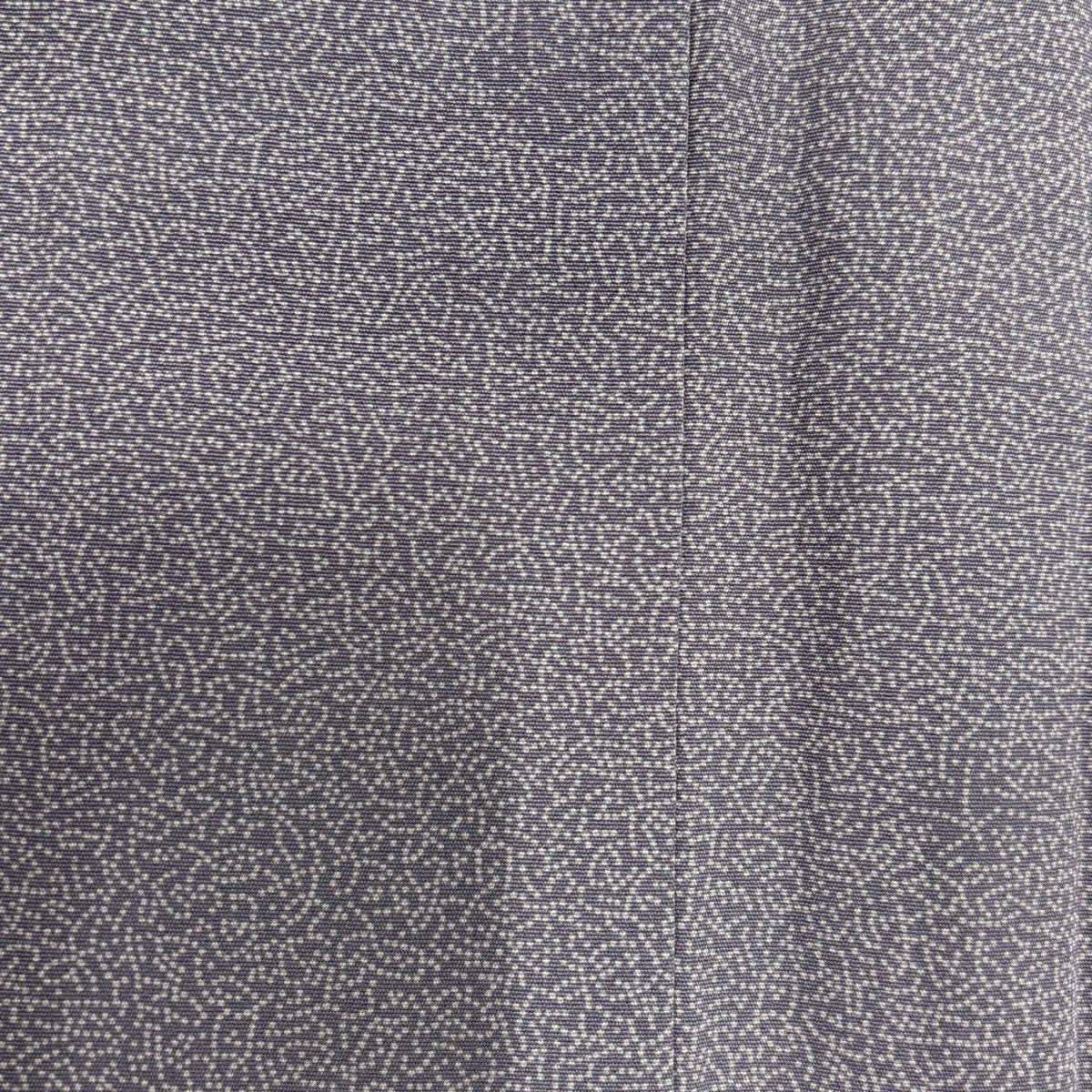 【美品】 江戶小紋 身長160cm 袖長65.5cm M 雙層 落款あり 文字 地紋 灰紫 純蠶絲 名品級