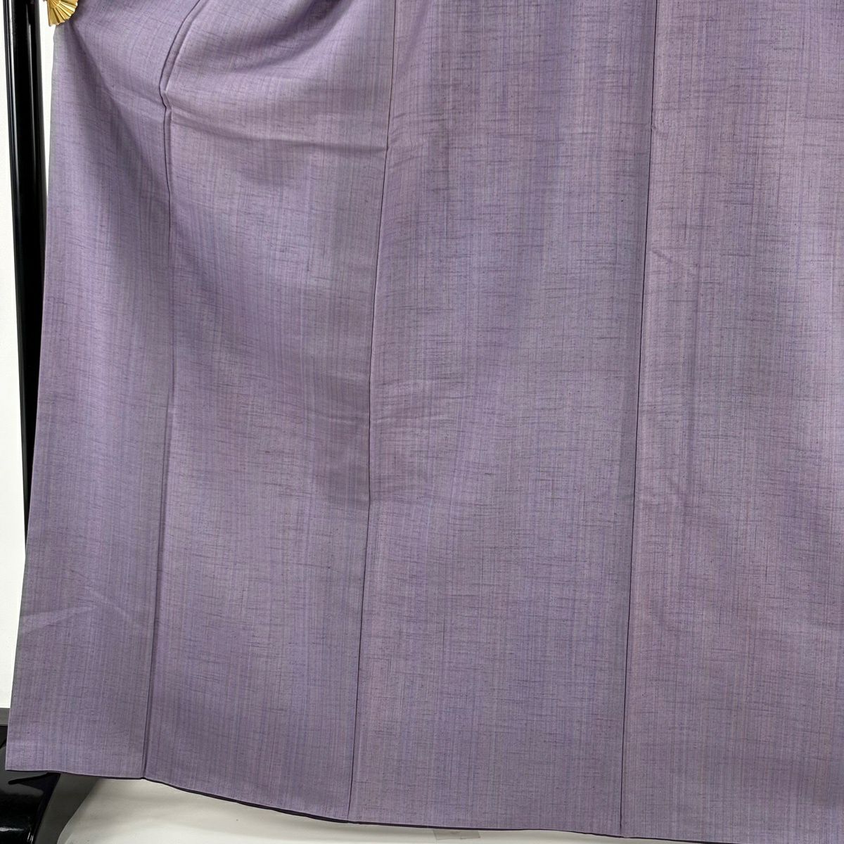 【美品】 紬織 身長167.5cm 袖長66cm M 雙層 名古屋帶套裝 證書齊全 淺紫 純蠶絲 優品級