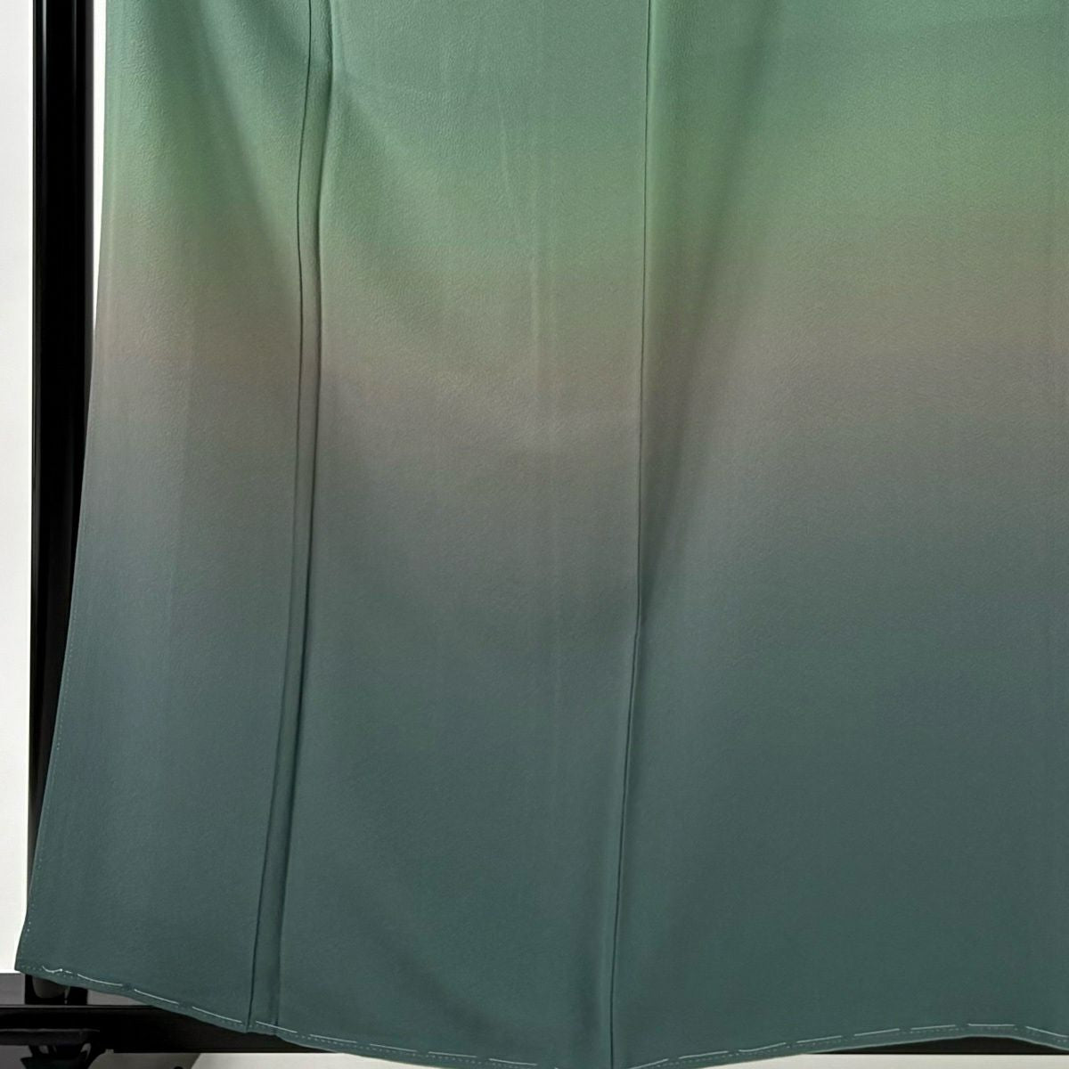 【美品】 付下 身長161cm 袖長63cm S 雙層 漸層圖案 淺綠 純蠶絲 優品級 一個紋