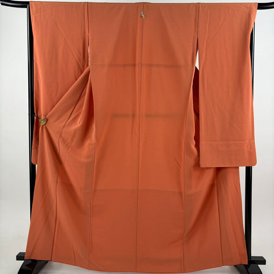【美品】振袖禮服 身長164cm 袖長65.5cm M 雙層 橙色 純蠶絲 秀品級 一個紋