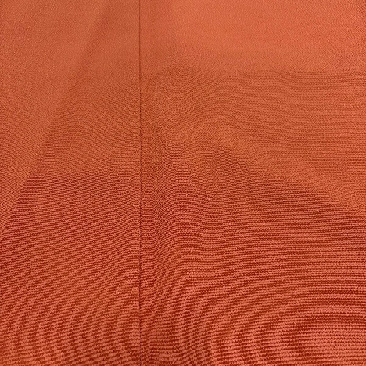 【美品】振袖禮服 身長164cm 袖長65.5cm M 雙層 橙色 純蠶絲 秀品級 一個紋