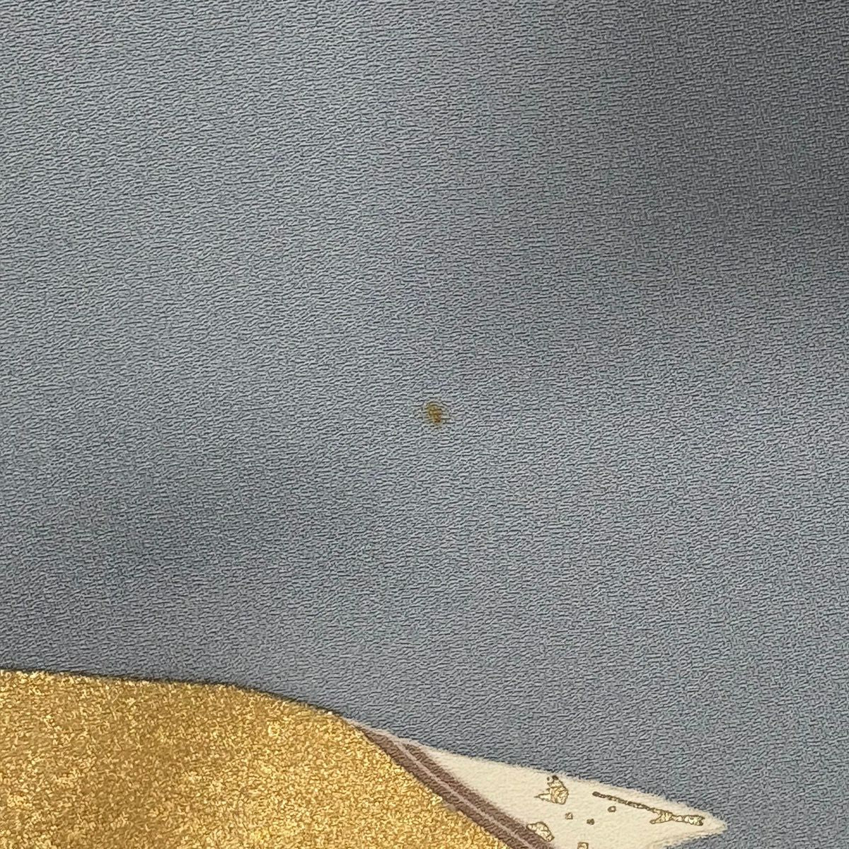 訪問服 身長165.5cm 袖長66cm M 雙層 雪輪 菊花 金絲 金銀彩 青灰 純蠶絲 秀品級
