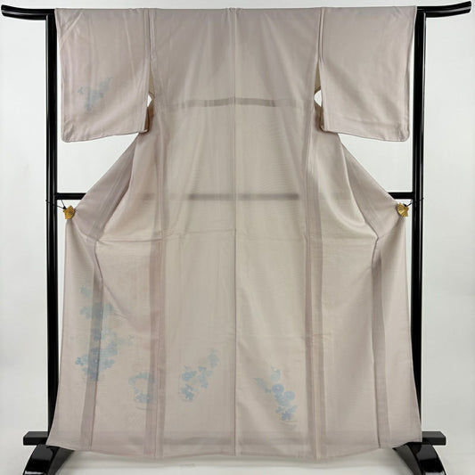 付下 身長166cm 袖長63cm S 紗絽雙層 菊花花籠 薄粉紅 純蠶絲 秀品級