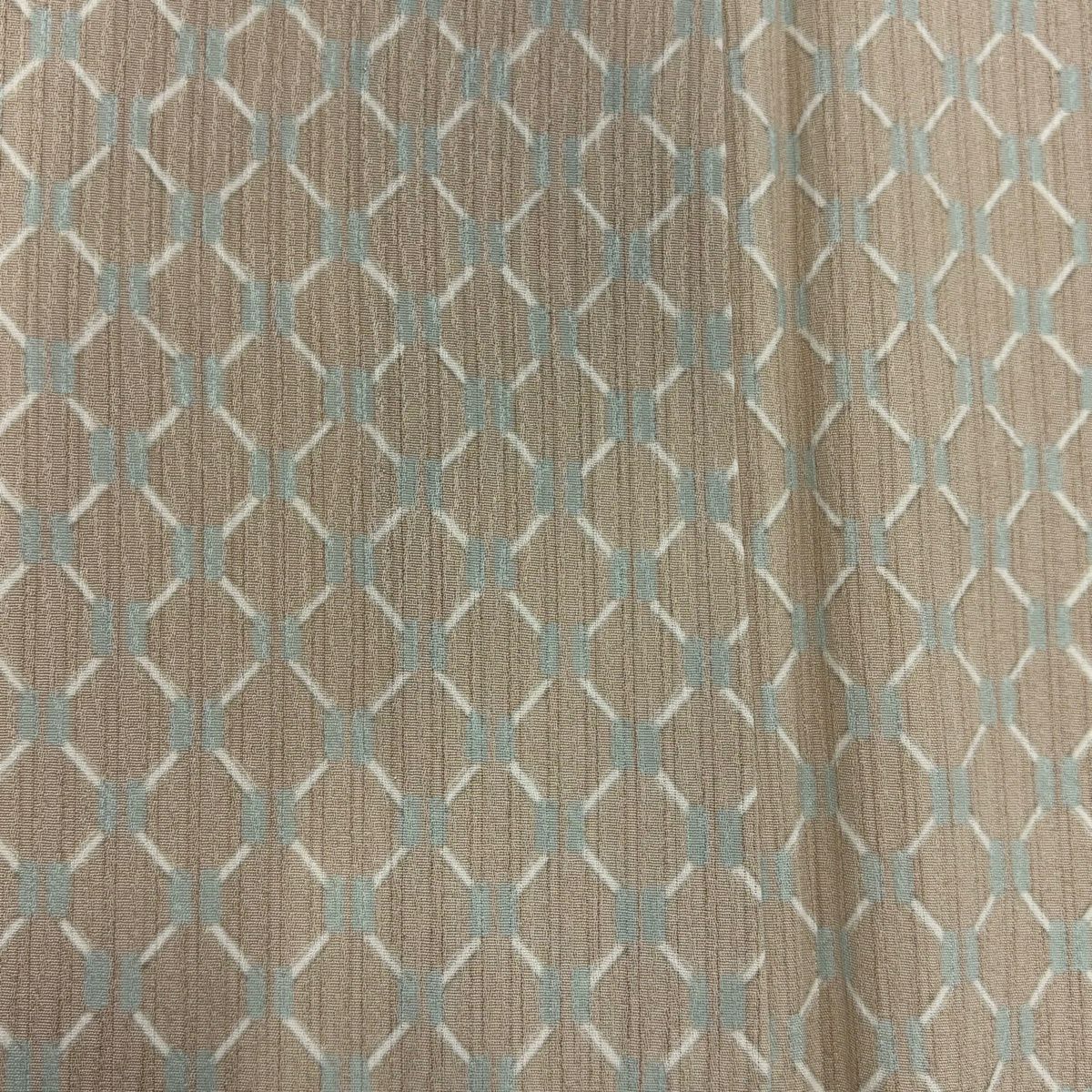 【美品】 小紋 身長159.5cm 袖長63.5cm S 單層 菱形 幾何學 米色 純蠶絲 優品級