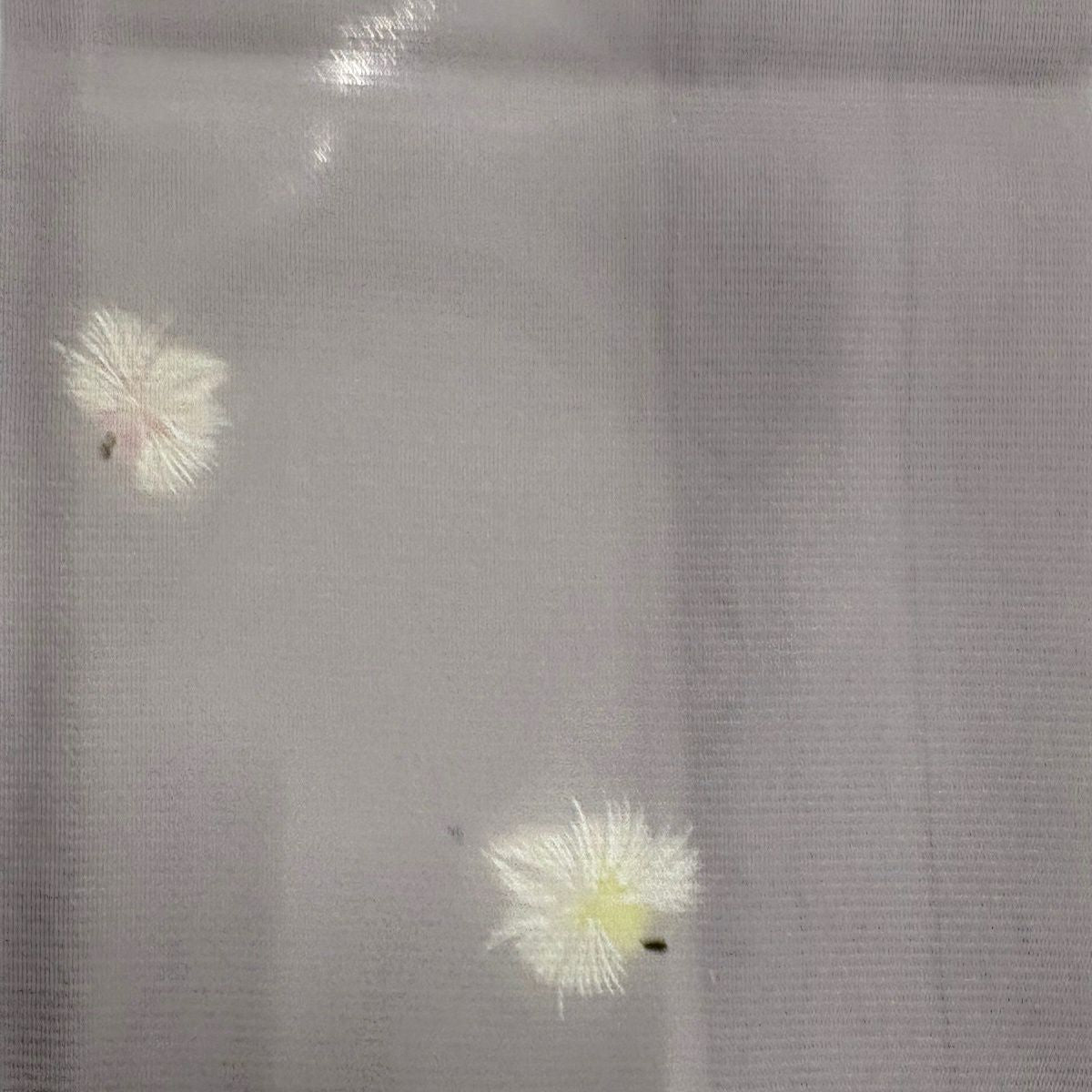 【美品】 小紋 身長158cm 袖長64cm M 薄物 絽 花 薄紫 純蠶絲 秀品級