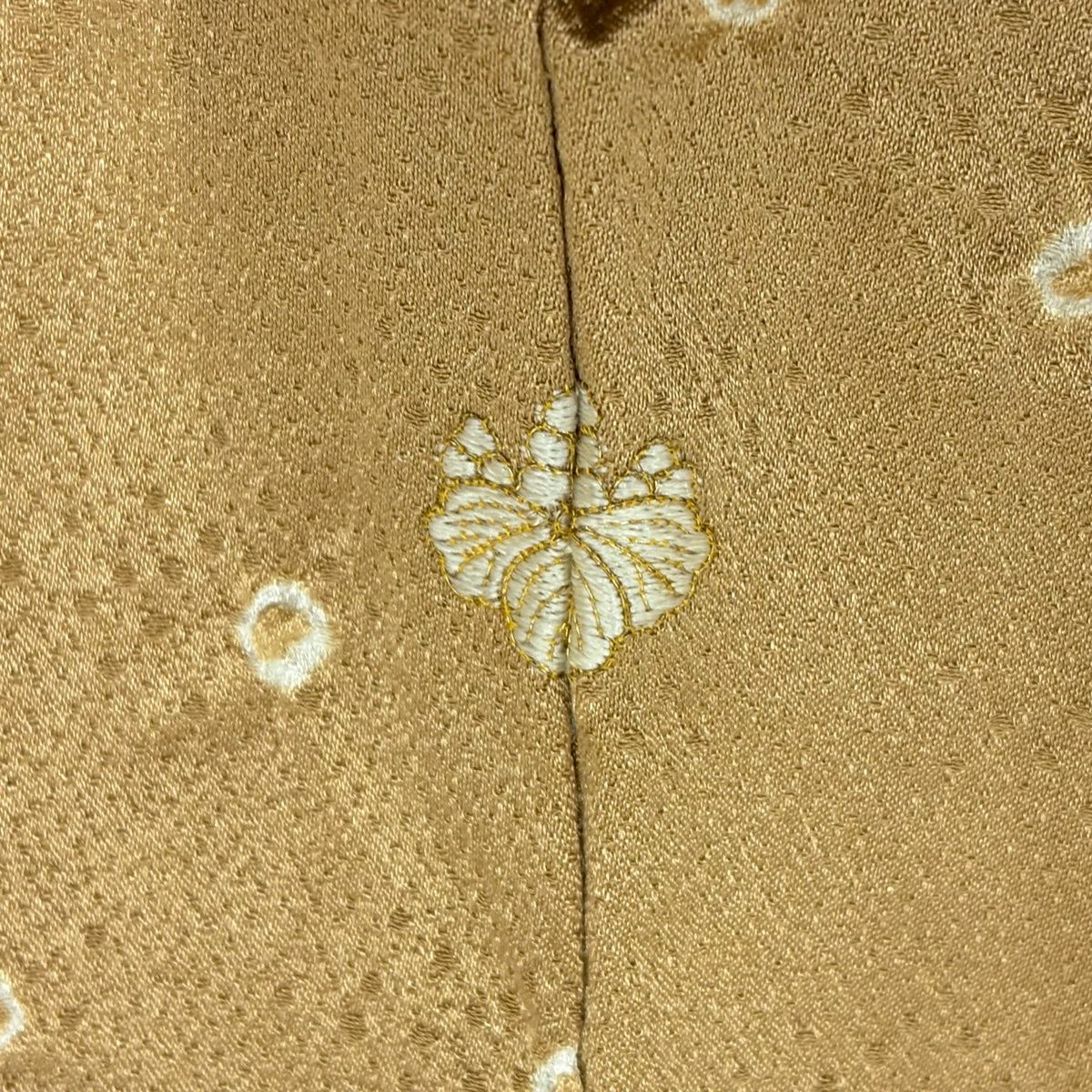 訪問服 身長159cm 袖長63.5cm S 雙層 草花紋紋 松樹川菱 金銀彩 絞染 淺茶 純蠶絲 秀品級 一つ紋