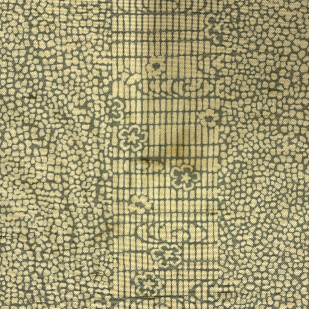 小紋 身長155.5cm 袖長62.5cm S 雙層 紬織織 草花紋紋 竹子條 紅 純蠶絲 秀品級