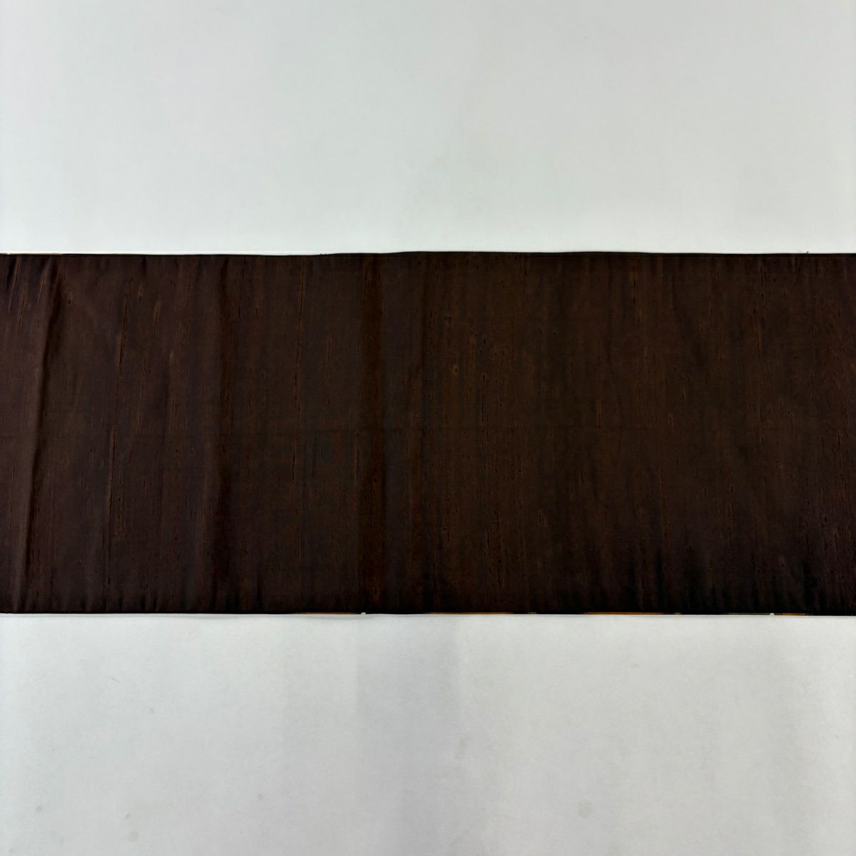 【美品】名古屋帶 秀品級 紬織織 葉 霞 焦茶 純蠶絲