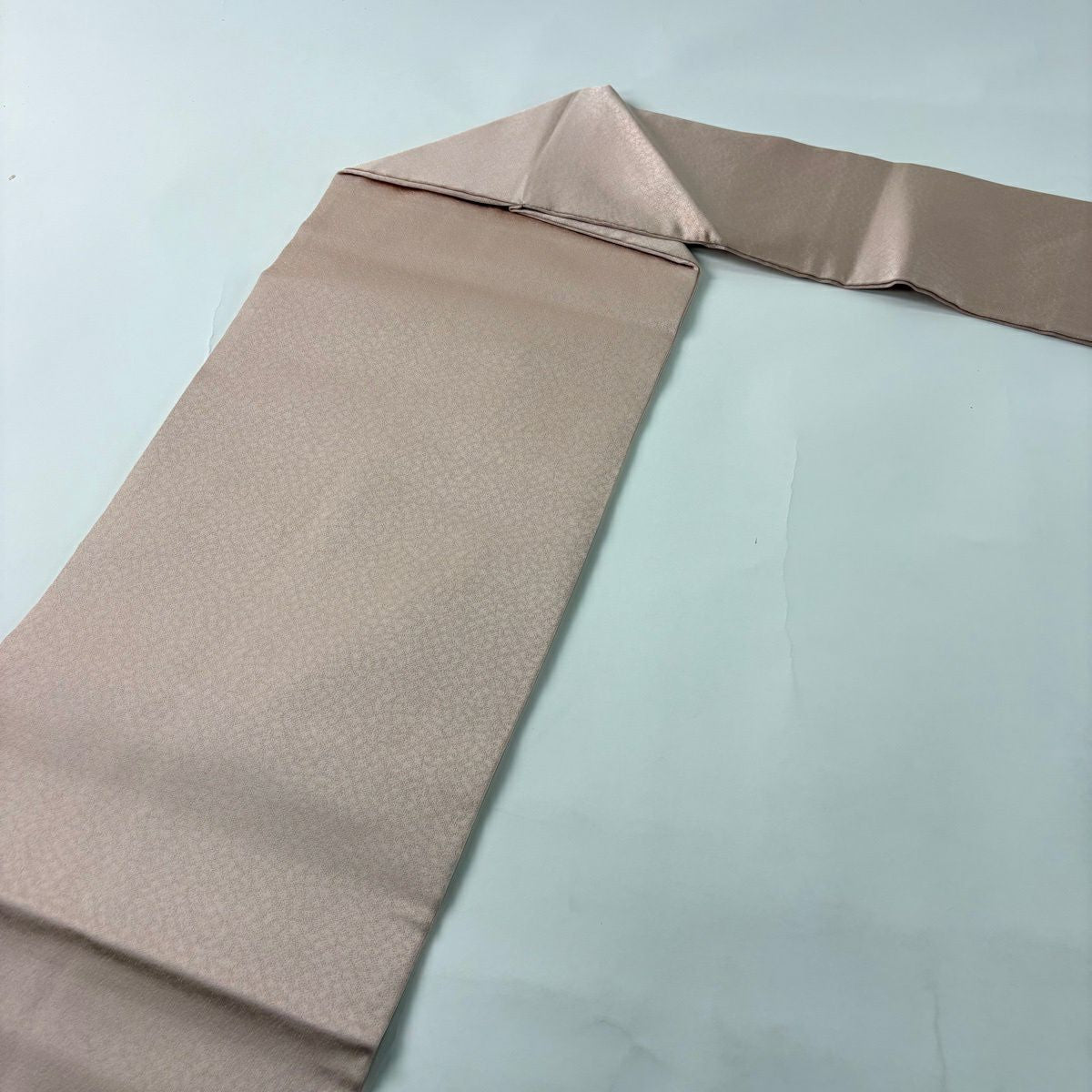 【美品】名古屋帶 優品級 草花紋紋 扇子子刺繡 粉紅 純蠶絲