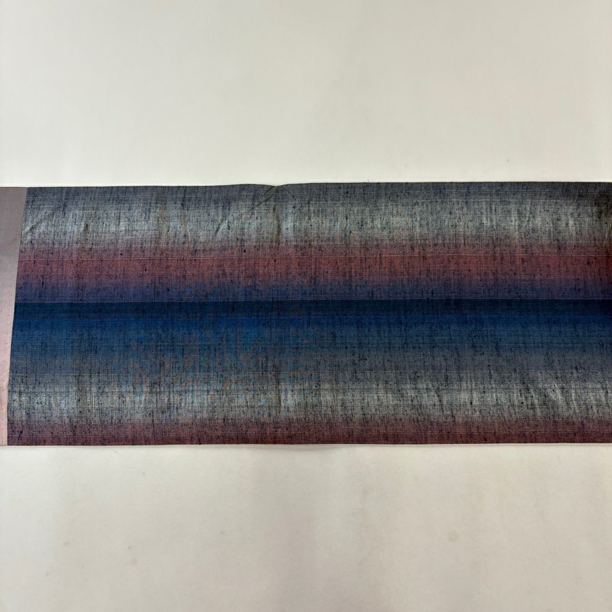 【美品】名古屋帶 秀品級 紬織織 仙鶴 輪廓 淺紫 純蠶絲