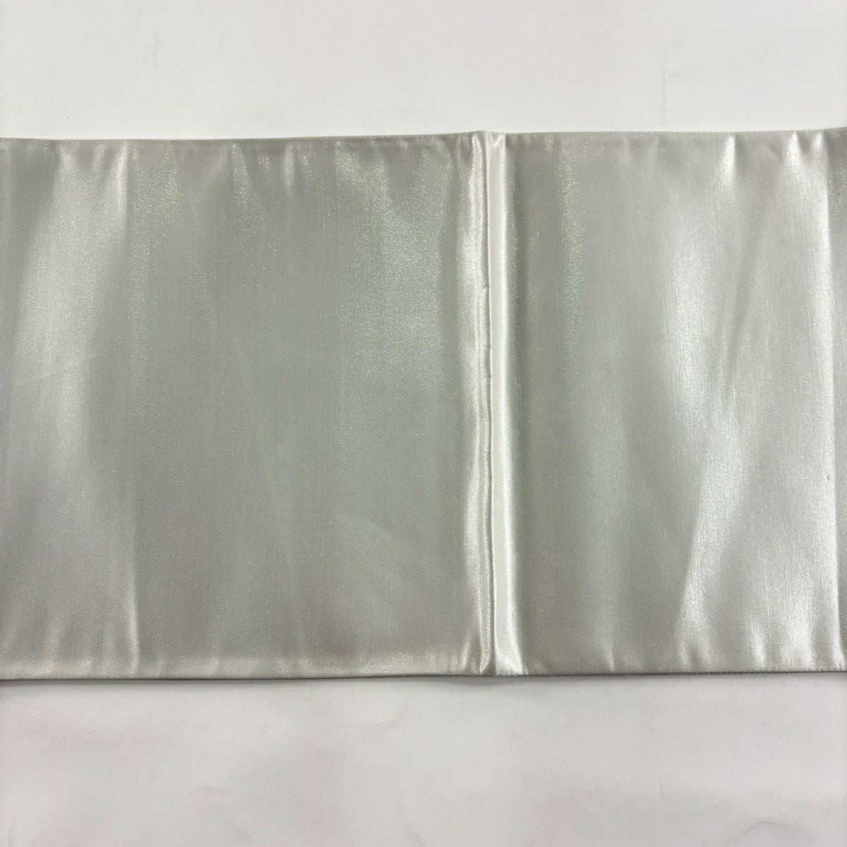 【美品】 袋帶 秀品級 鳥 銀線 灰 深藍色 お太鼓圖案 純蠶絲