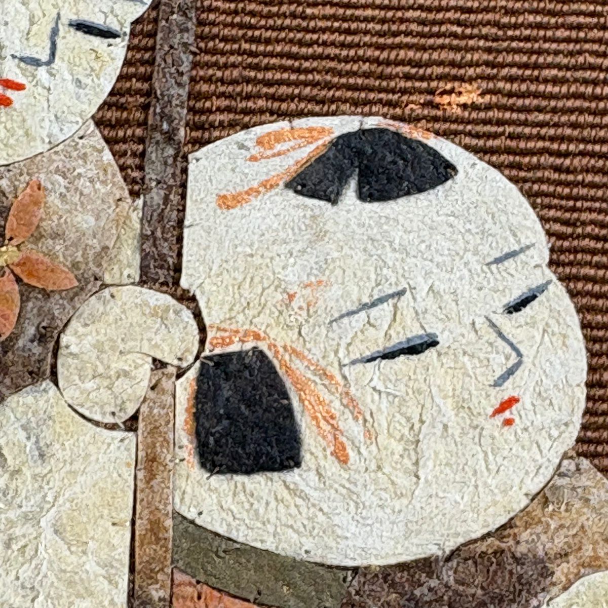 名古屋帶 秀品級 附有落款 田尾笛秋 唐子 流水 茶 純蠶絲