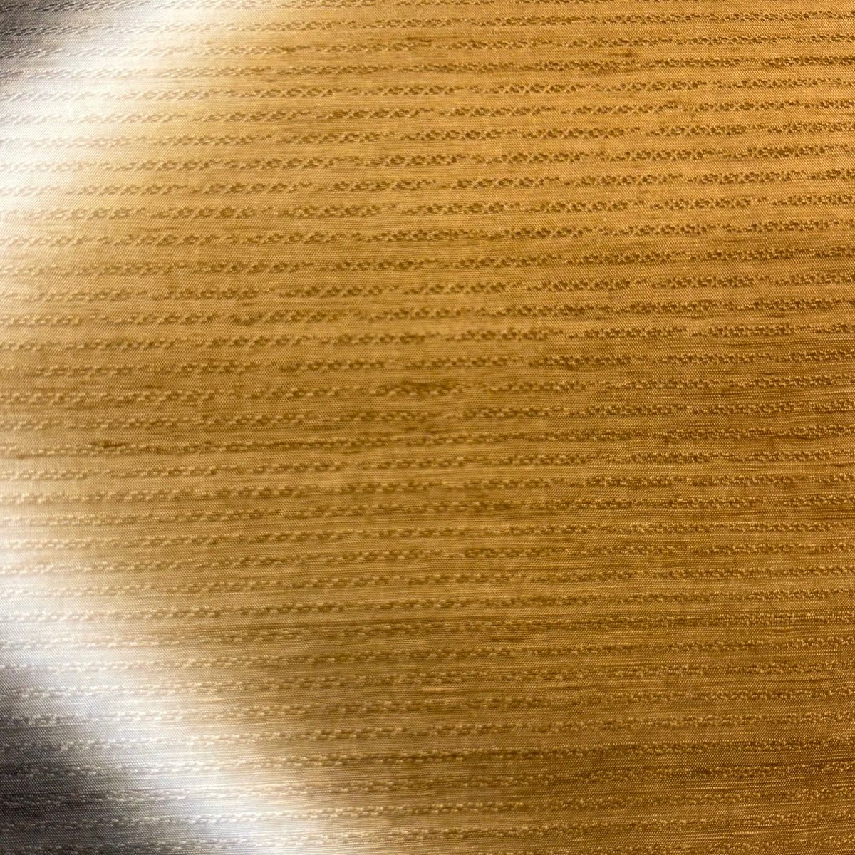 袋帶 秀品級 紬織織 縞 幾何學 漸變 茶 全通 純蠶絲