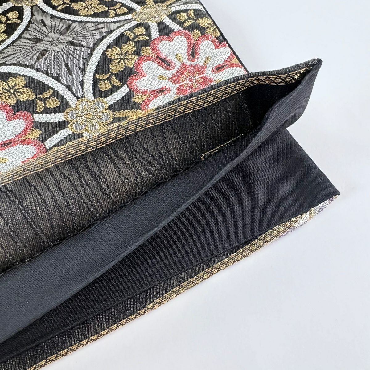 【美品】 袋帶 秀品級 七寶 花菱 金絲 金金箔 金色 六通 純蠶絲