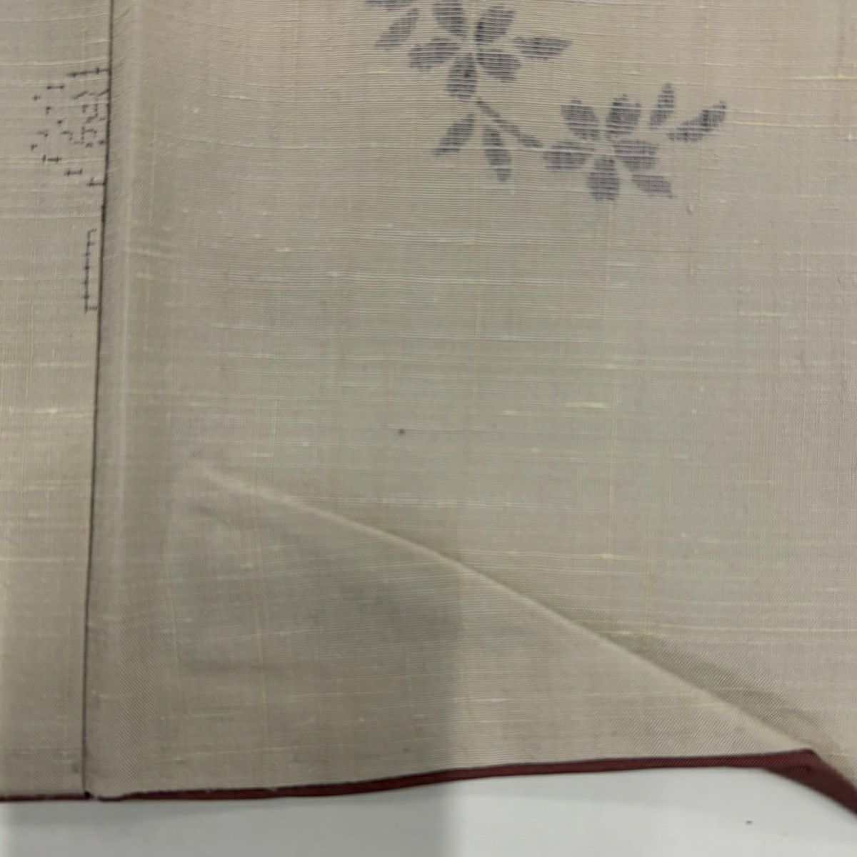 紬織 身長168cm 袖長69.5cm L 雙層櫻花花丸紋 米色 純蠶絲 優品級
