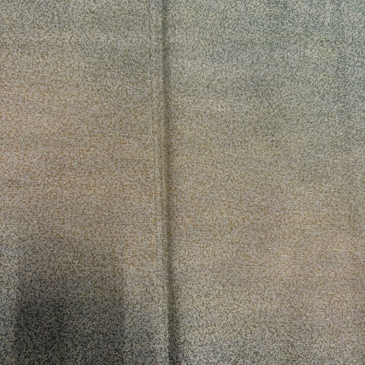 【美品】 付下 身長155.5cm 袖長63cm S 雙層 紬織織 霞 金通 薄綠 純蠶絲 秀品級