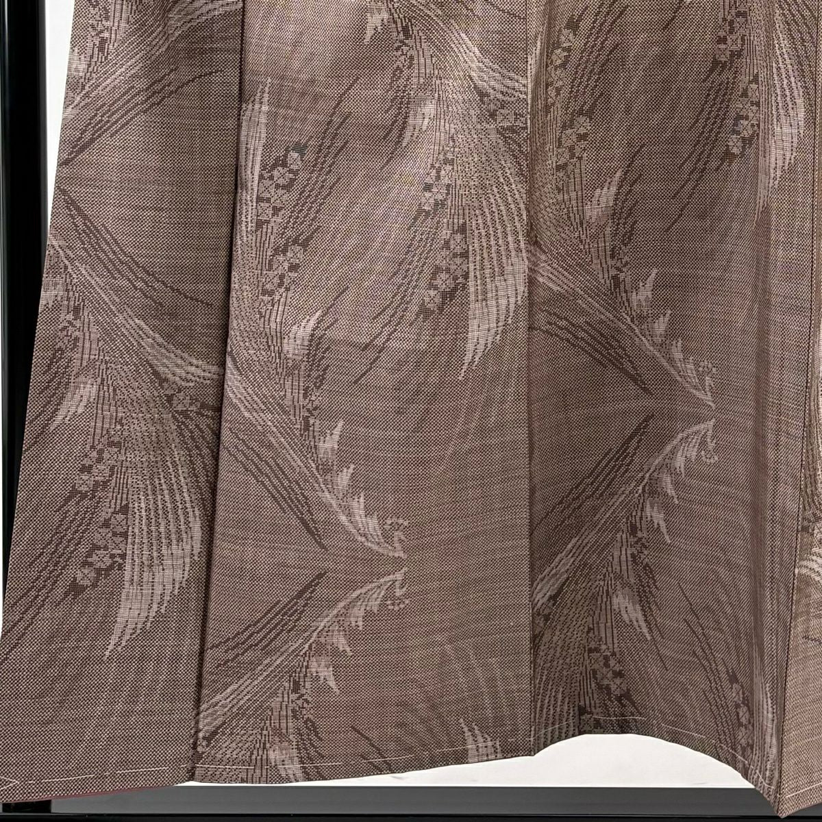 【美品】 大島紬織 身長156cm 袖長65.5cm M 雙層 證書齊全 孔雀 薄小豆 純蠶絲 優品級