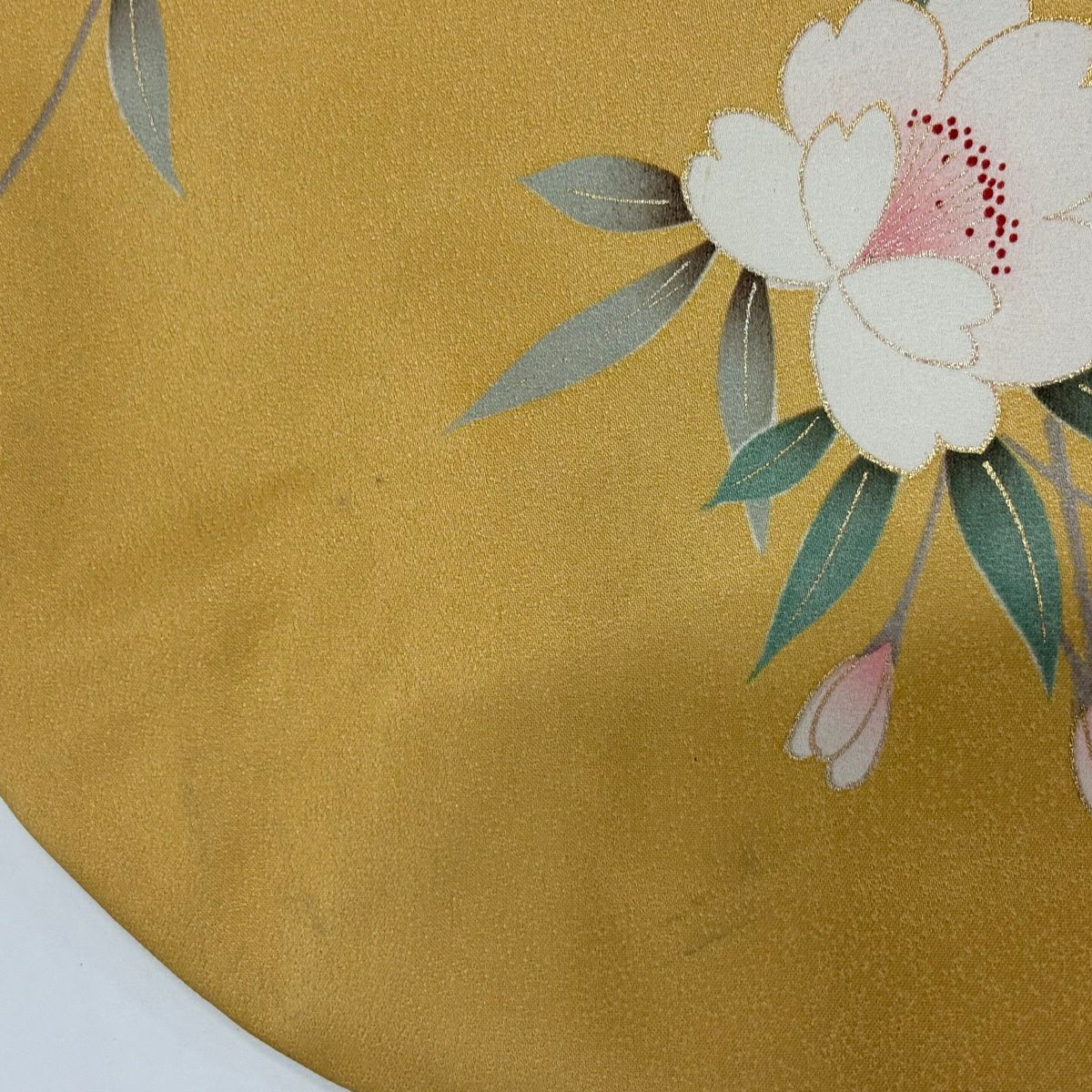 振袖禮服 身長160.5cm 袖長64.5cm M 雙層 枝垂櫻 蝴蝶 金絲 金銀彩 山吹 純蠶絲 優品級