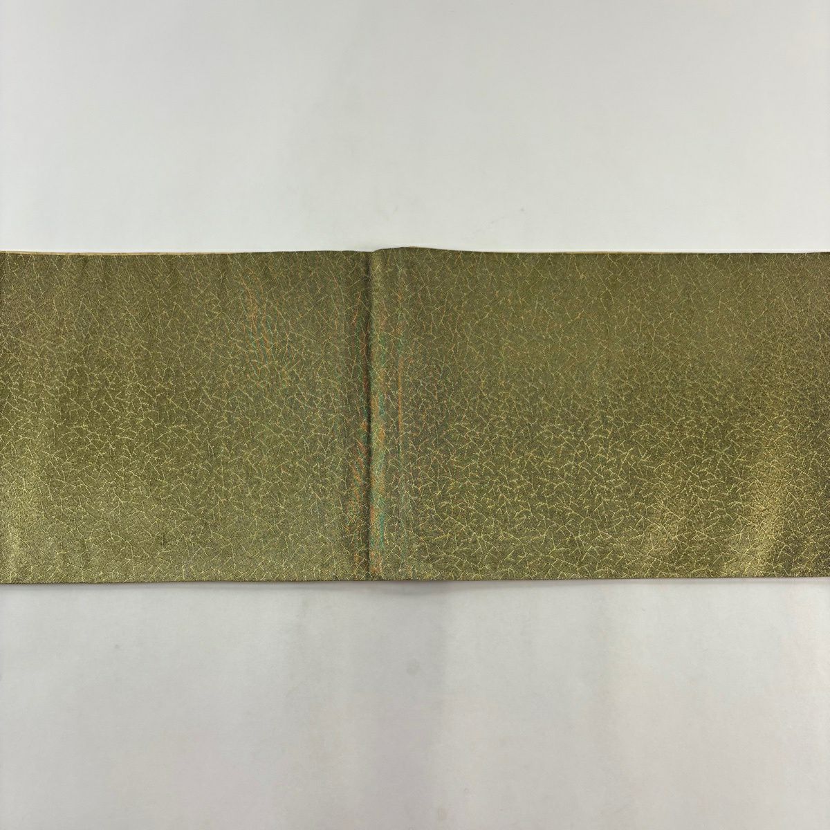 【美品】 袋帶 秀品級 草花紋紋 鳥 金銀絲 金金箔 金色 六通 純蠶絲