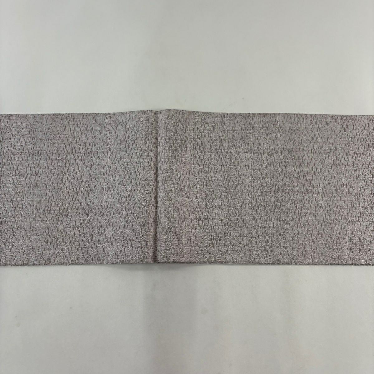 【美品】 袋帶 秀品級 幾何圖案 灰紫色 大鼓圖案 純蠶絲
