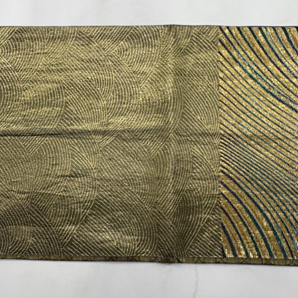 袋帶 秀品級 振袖禮服禮服用 幾何學 金金箔 六通 純蠶絲