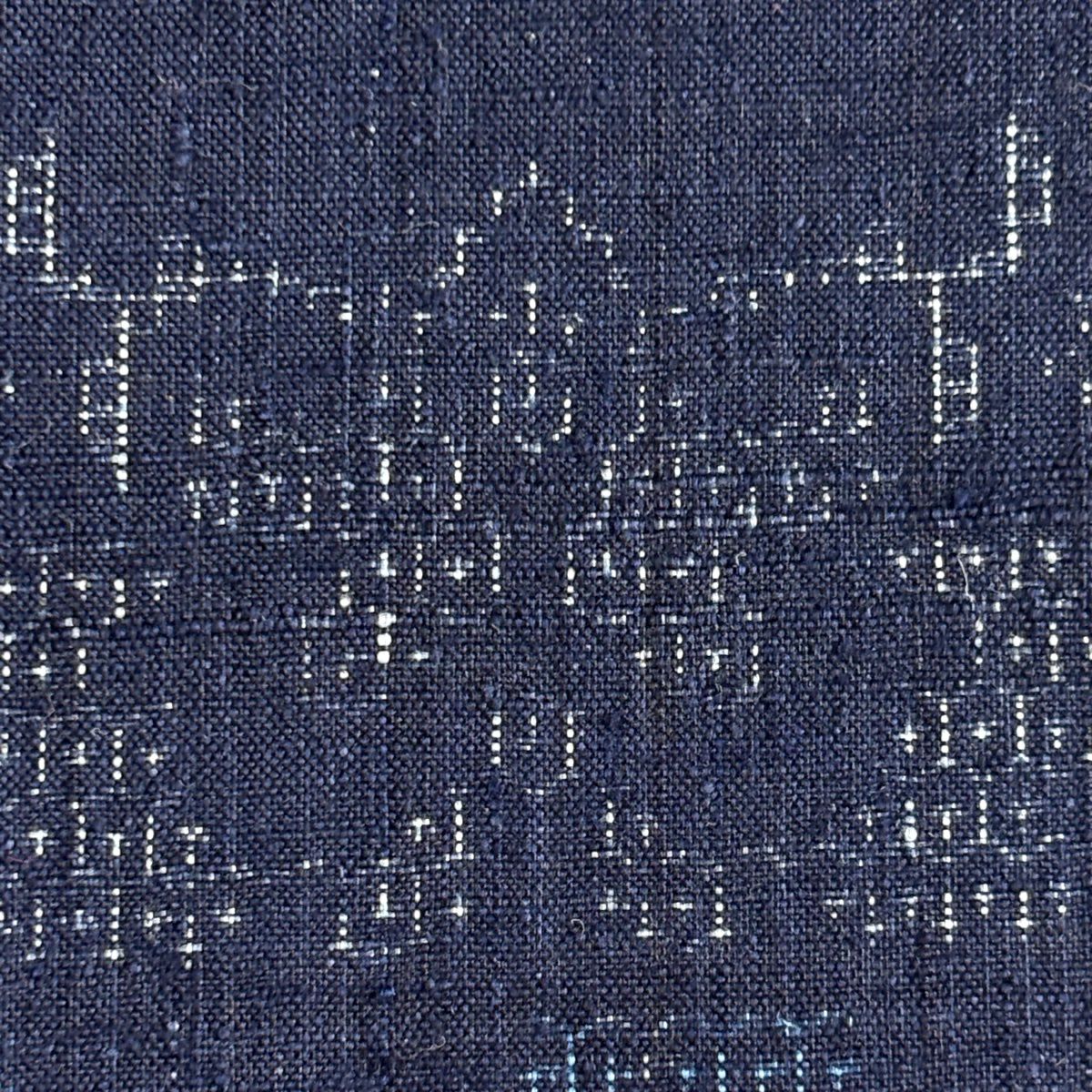 【美品】結城紬織 身長167cm 袖長68cm L 雙層 本場結城紬織 100龜甲 證書附帶 草花紋紋 龜甲絣 深藍 純蠶絲 逸品級