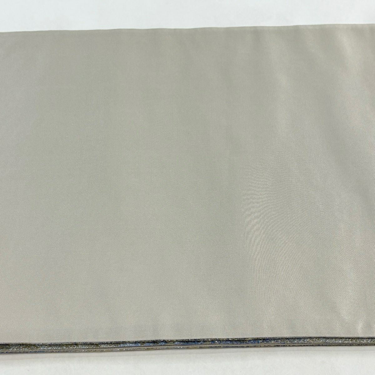 【美品】 袋帶 名品級 漸層圖案 金絲 金金箔 青灰 全通 純蠶絲