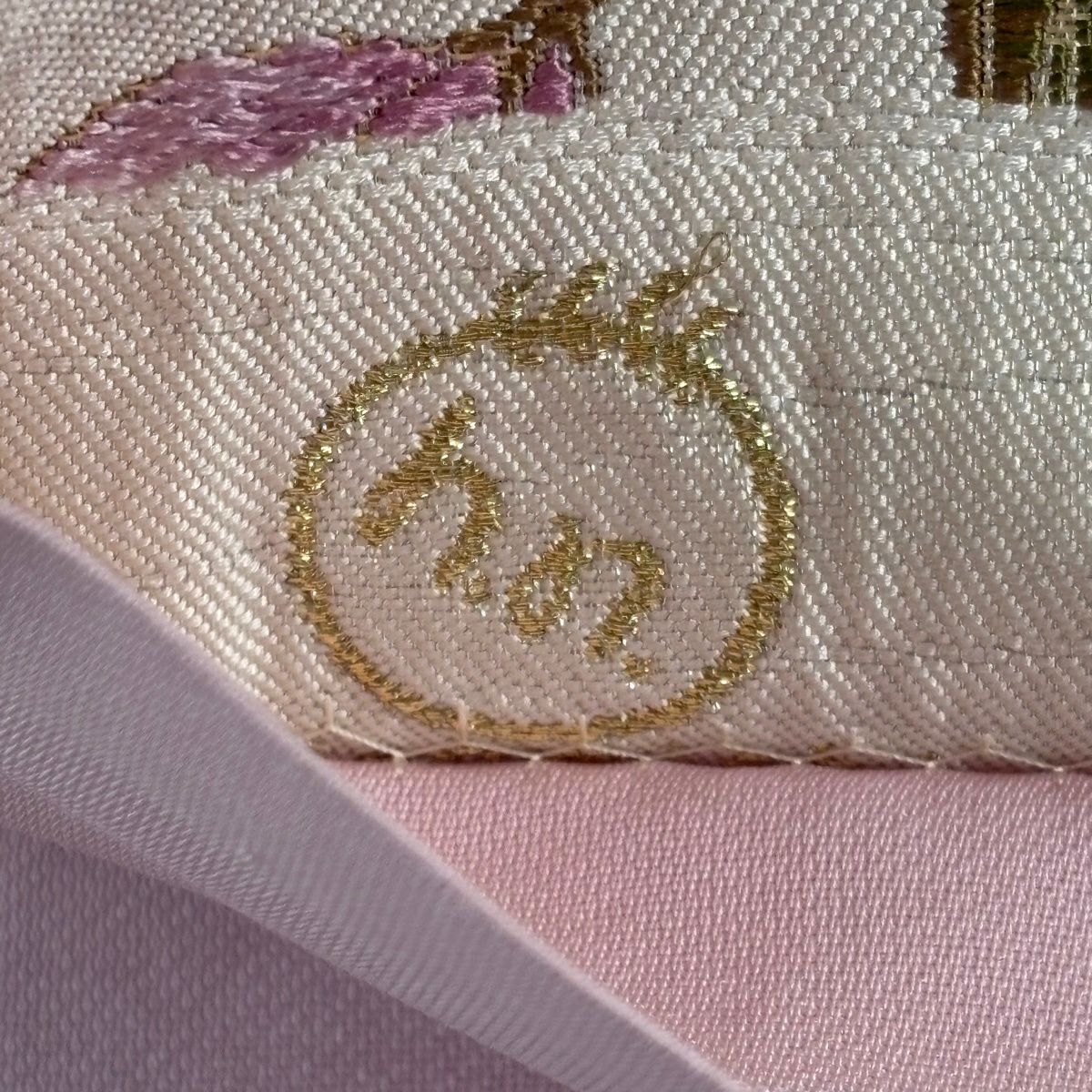 【美品】 袋帶 名品級 ヒロミチナカノ 垂枝櫻 銀線 金金箔 白色 六通 純蠶絲