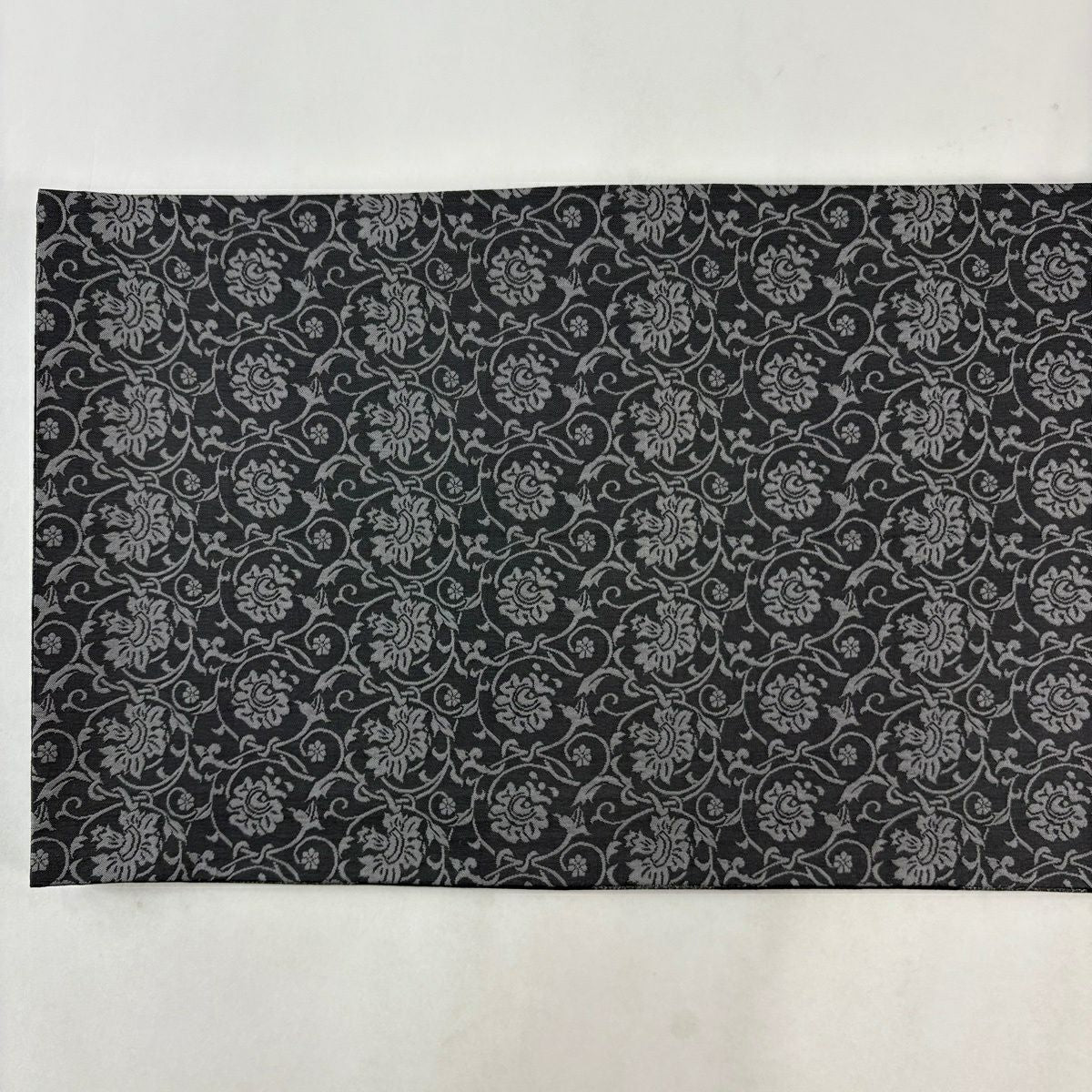 【美品】 袋帶 名品級 流水 格子 金金箔 黑灰 全通 純蠶絲