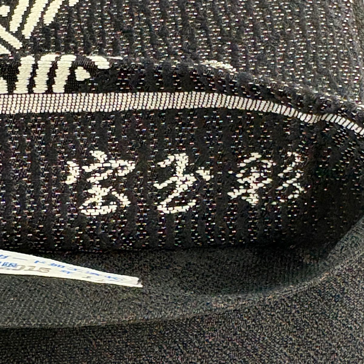 袋帶 名品級 寶玉彩 斜格子 幾何學 銀線 黑 六通 純蠶絲