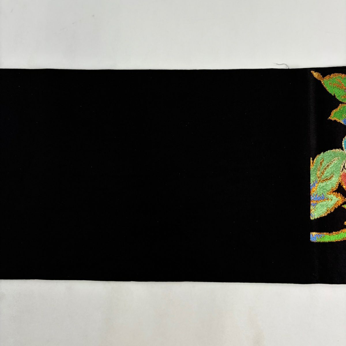 袋帶 名品級 落款あり 環美術織物 關西裁縫 振袖禮服向き 牡丹 草花紋紋 金銀彩 金金箔 黑 六通 純蠶絲
