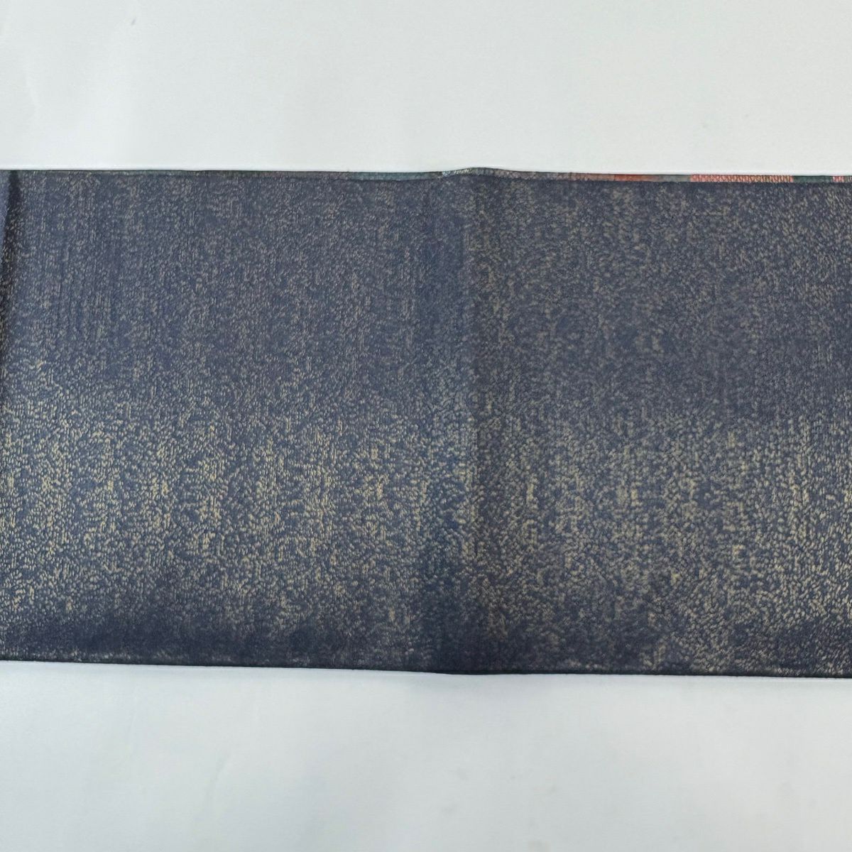 【美品】 袋帶 名品級 都喜江門 落款あり 色紙 段漸變紋 金通し 金金箔 深綠 六通 純蠶絲