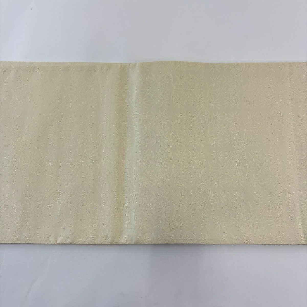 【美品】 袋帶 名品級 花丸紋 花菱 金絲 奶油色 六通 純蠶絲