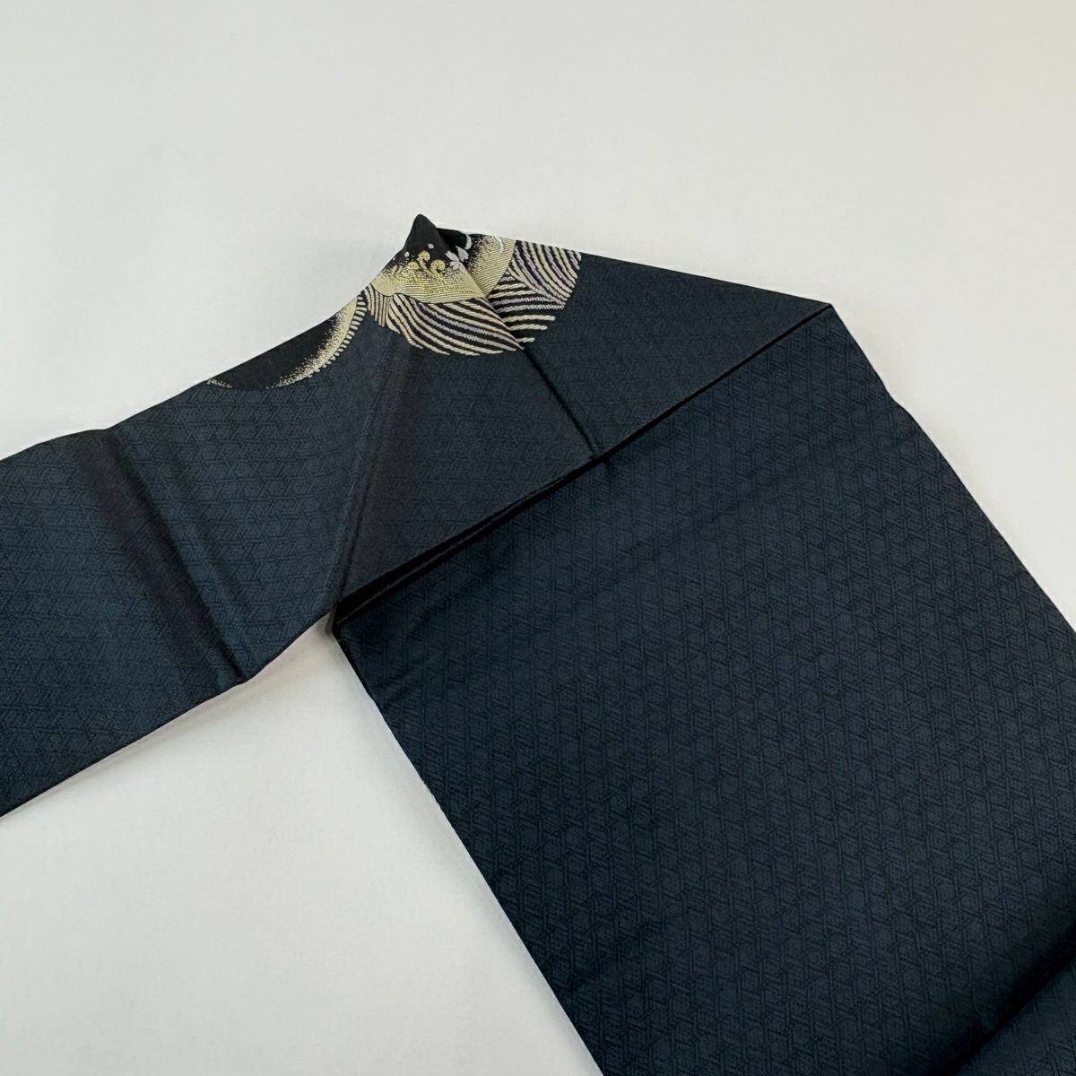 【美品】名古屋帶 名品級 兔子 櫻花 金絲 深藍 純蠶絲