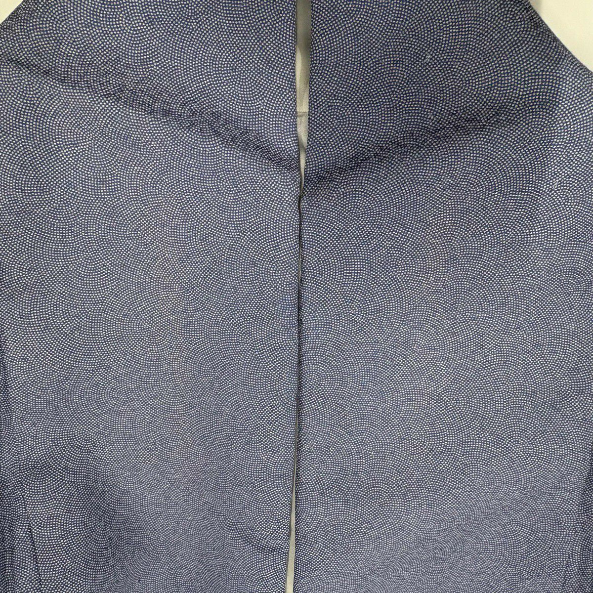 付下 身長159cm 袖長64cm M 雙層 霞 鮫紋 青紫 純蠶絲 名品級