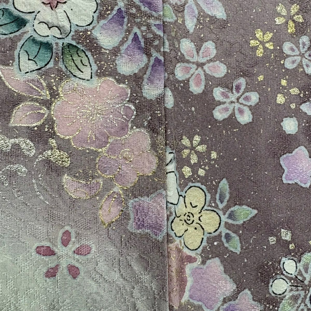 【美品】訪問服 身長156.5cm 袖長66cm M 雙層 翠山工房 やまと 有落款 辻花染 波 螺鈿 金銀彩 粉紅 純蠶絲 名品級