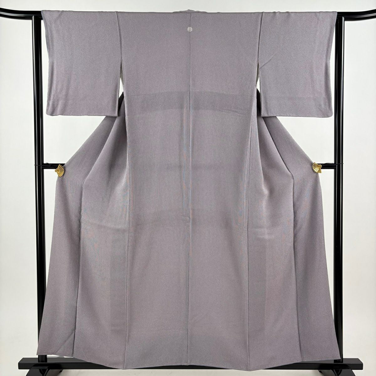 江戶小紋 身長157cm 袖長62cm S 雙層 萬筋 灰紫 純蠶絲 名品級 一個紋