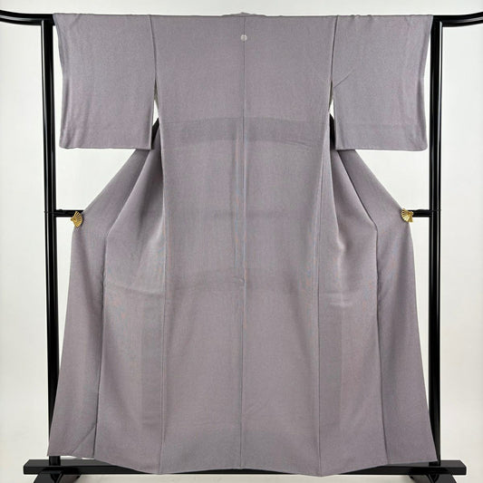 江戶小紋 身長157cm 袖長62cm S 雙層 萬筋 灰紫 純蠶絲 名品級 一個紋