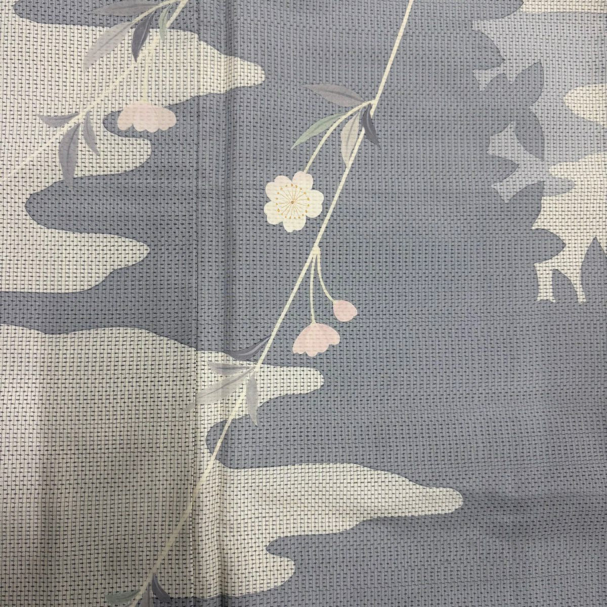 【美品】訪問服 身長161.5cm 袖長63.5cm S 雙層 大島紬織地 落款あり 證書あり 櫻花 霞 金銀彩 灰白 純蠶絲 名品級