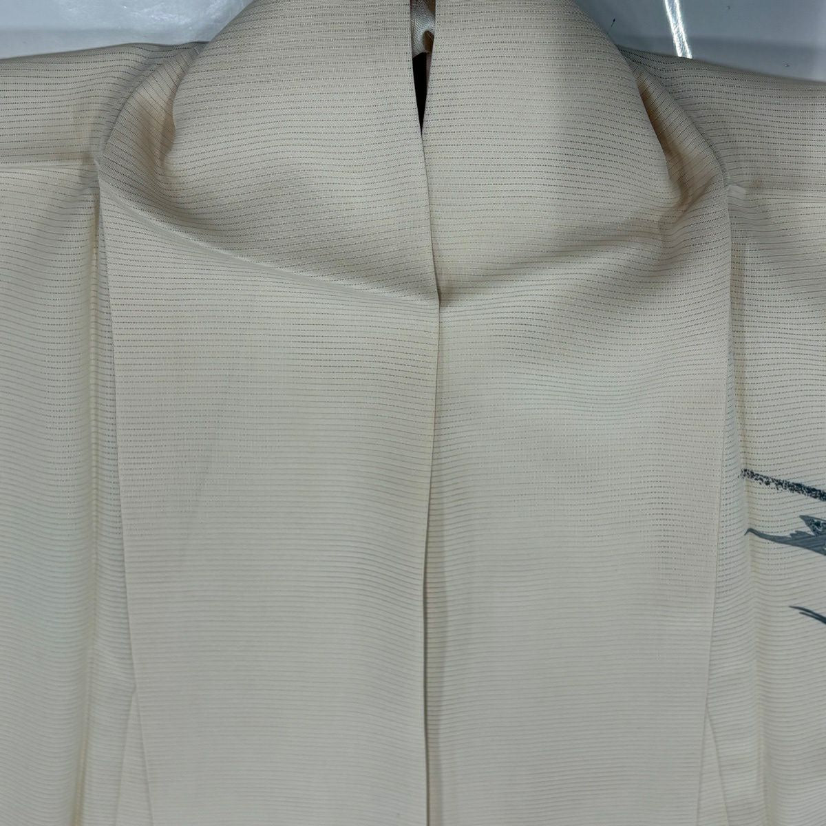 【美品】 付下 身長163.5cm 袖長68cm L 薄物 絽 蔓帶 金金箔散佈紋 金銀彩 漸層 奶油色 純蠶絲 優品級