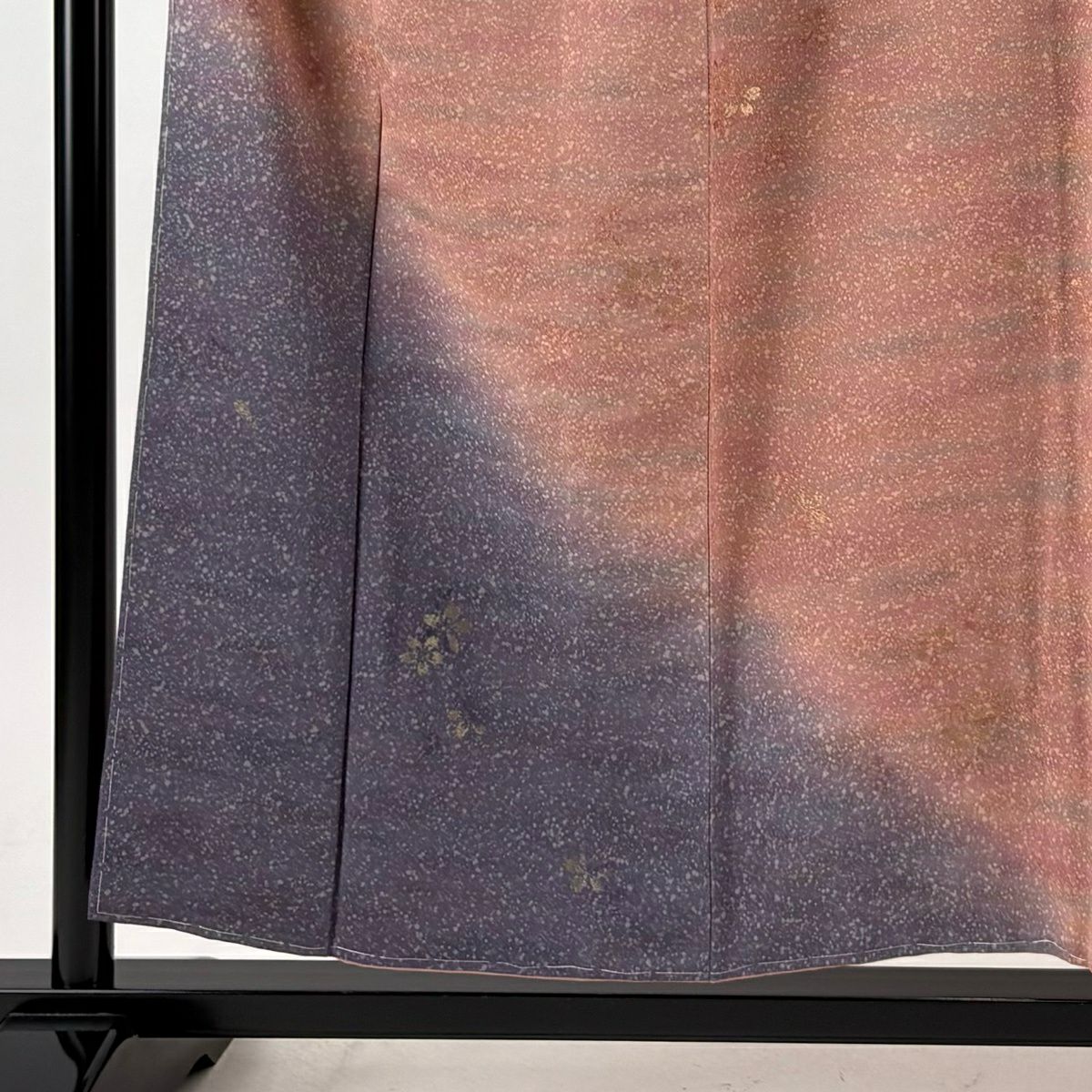 【美品】 付下 身長155.5cm 袖長65.5cm M 雙層 櫻花 霞 金線 漸層 粉紅 純蠶絲 優品級