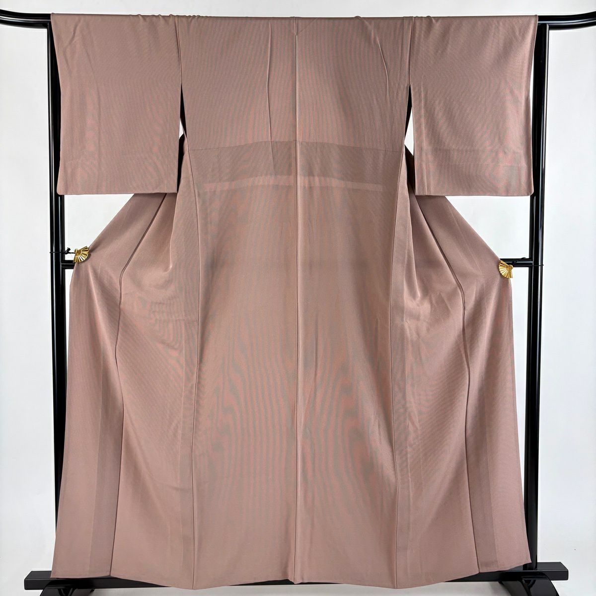 【美品】 江戶小紋 身長157cm 袖長64.5cm M 單層 萬筋 薄小豆 純蠶絲 優品級