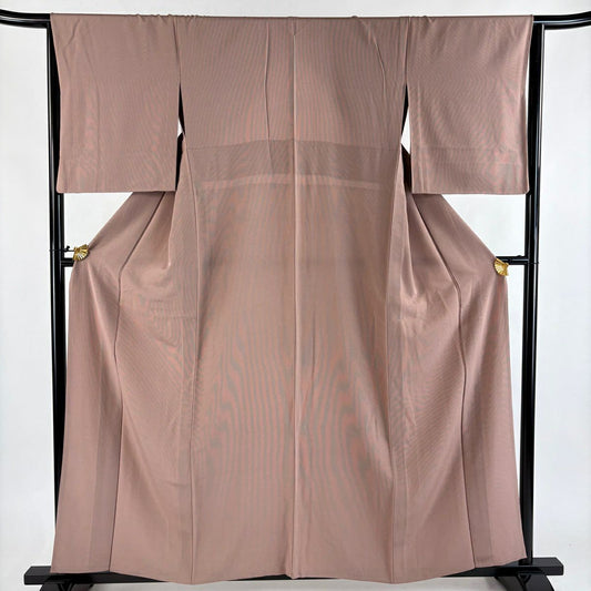 【美品】 江戶小紋 身長157cm 袖長64.5cm M 單層 萬筋 薄小豆 純蠶絲 優品級