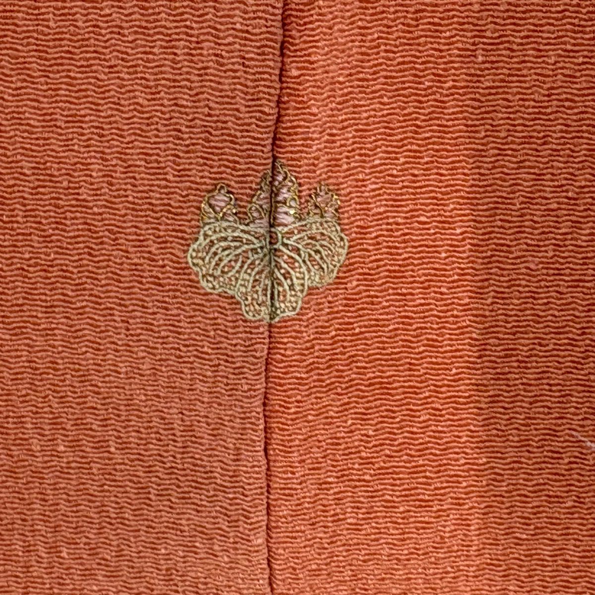 訪問服 身長160cm 袖長64cm M 單層 松樹竹子梅花 滝 金絲 金銀彩 鮭粉色 純蠶絲 秀品級 一個紋