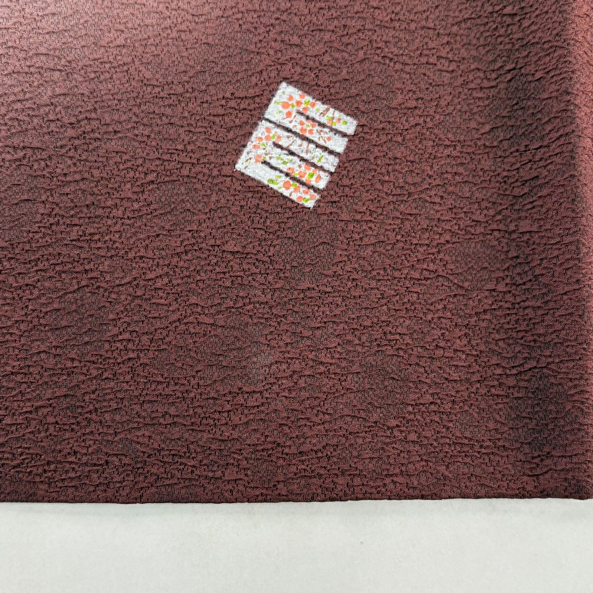 袋帶 秀品級 有落款 源氏香 流水 漸變 縮緬 青紫 全通 純蠶絲