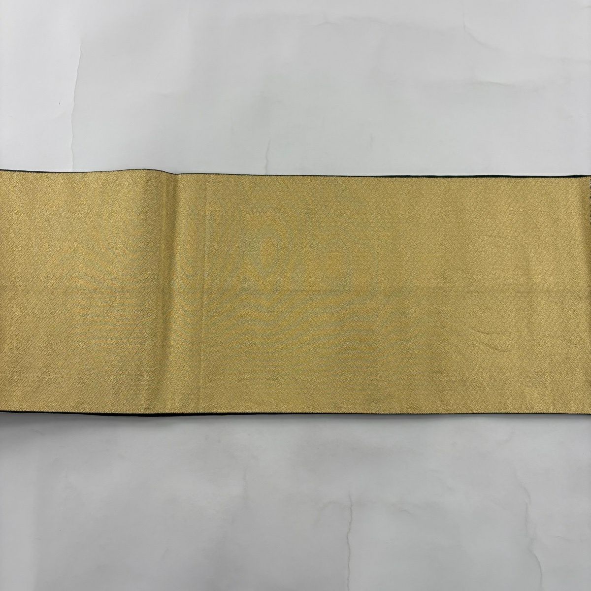 【美品】 袋帶 秀品級 橫段 草花紋 金絲 金金箔 金色 六通 純蠶絲