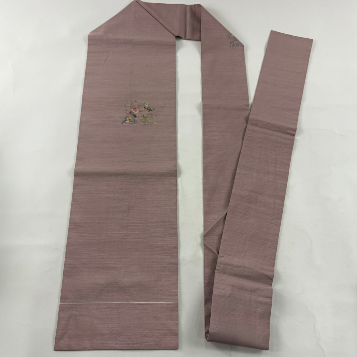 名古屋帶 秀品級 松樹竹子梅花 流水 金絲 灰紫 純蠶絲