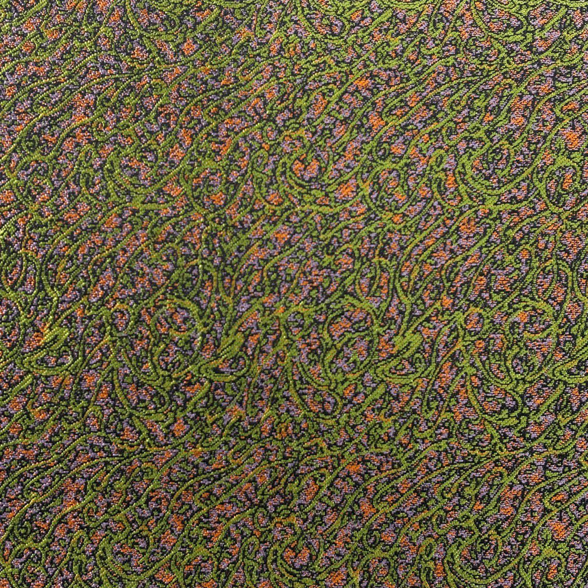 【美品】 袋帶 秀品級 幾何學 抹茶 深藍 六通 純蠶絲